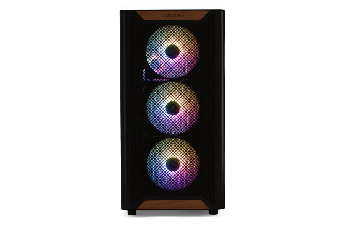 GAMER PC Timbr XR7 - AMD Ryzen 7 5700x, Nvidia RTX 5070 12GB, Montech XR Wood Black Case, 1Tb SSD, 32Gb DDR4, 1200Mbps WiFi + Bluetooth, Windows 11, Pre-Built PC