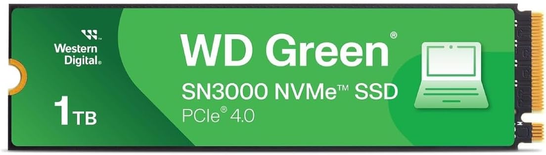 Western Digital Green WDS100T4G0E-00CPS0 1 TB M.2 PCI Express 4.0 NVMe QLC 3D NAND - WDS100T4G0E-00CPS0
