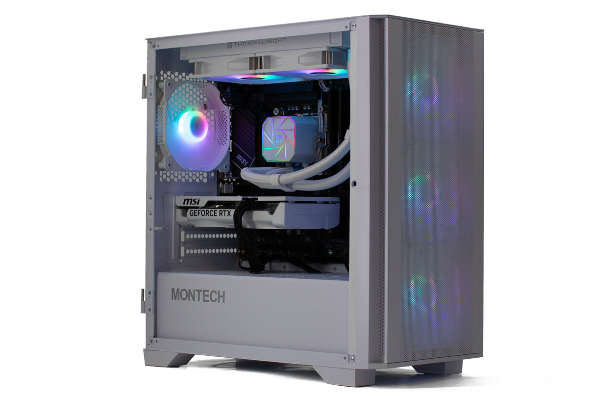 Gamer PC Blizzard i6T - Intel i5 14600KF, 16GB DDR4 RAM, Nvidia RTX 5060 Ti 16GB DDR7 White, Montech Air100 ARGB White Case Pre-Built Gaming PC