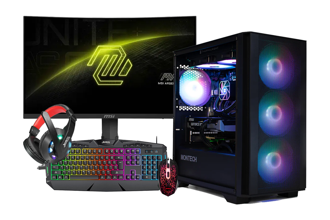 MW Gaming Fluid 6T PC Package. AMD 5700x, RTX 5060, 16GB DDR4, MSI 27" Monitor, Gaming Keyboard, Mouse, Headset and Mousemat