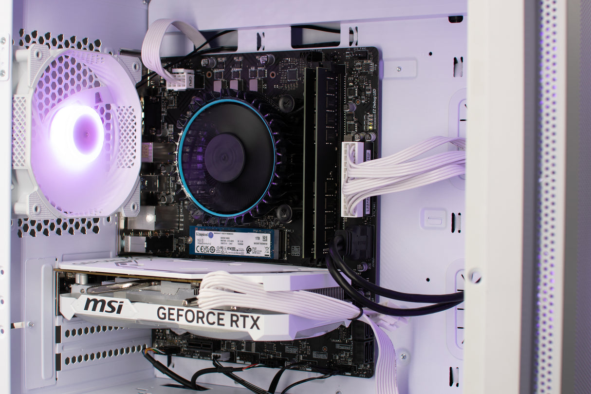 Gamer PC Blizzard i5 - Intel i5 14400F, MSI Nvidia RTX 4060 8GB DDR6 White, Montech Air100 ARGB White Case Pre-Built Gaming PC